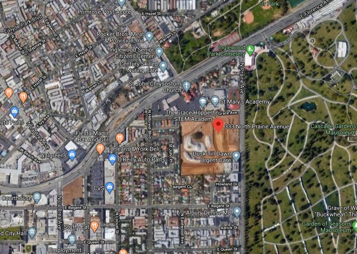 inglewood stadium Google maps view